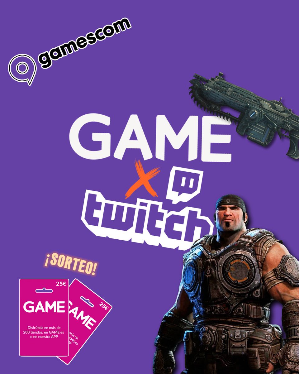 VideojuegosGAME's tweet photo. ¡HOY a las 13:00 toca directo en Twitch! 💜
📺 Hablaremos de lo que vimos en #GAMESCOM25, jugaremos al nuevo #GearsOfWarReloaded y... ¡sortearemos 50€ de saldo GAME! 😍
Síguenos aquí:
https://t.co/3ShLrHZvZn https://t.co/BSJAhQFN2y