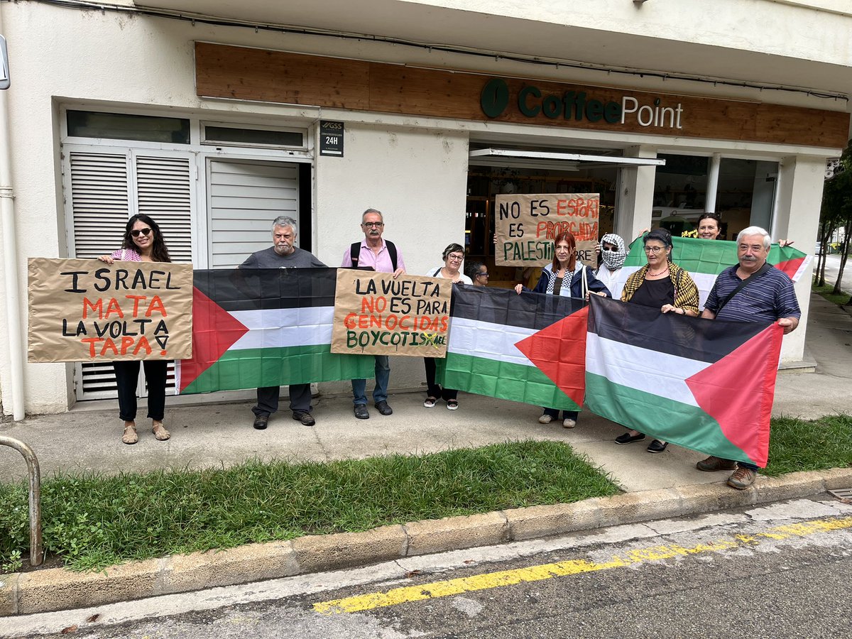 Avui estem a #Olot per protestar per la participació de l'equip <a href="/IsraelPremTech/">Israel – Premier Tech</a> a la <a href="/LaVuelta25/">Vuelta a Espana 2025 Live Stream</a> 
#BoicotIsrael #PeacePalestine #GazaGenocide‌