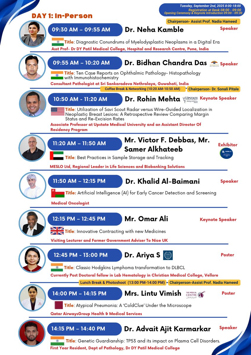 Day 1: In-Person | Emirates Pathology, Digital Pathology &amp; Cancer Conf.
📅 Sept 2, 2025 | Keynotes, Posters &amp; Exhibitors
🔗 Register by Aug 31: …lpathology.utilitarianconferences.com/registration
📲 WhatsApp: wa.me/+971551792927
#DigitalPathologyUCG #PathologyConference #AIinHealthcare #CancerResearch