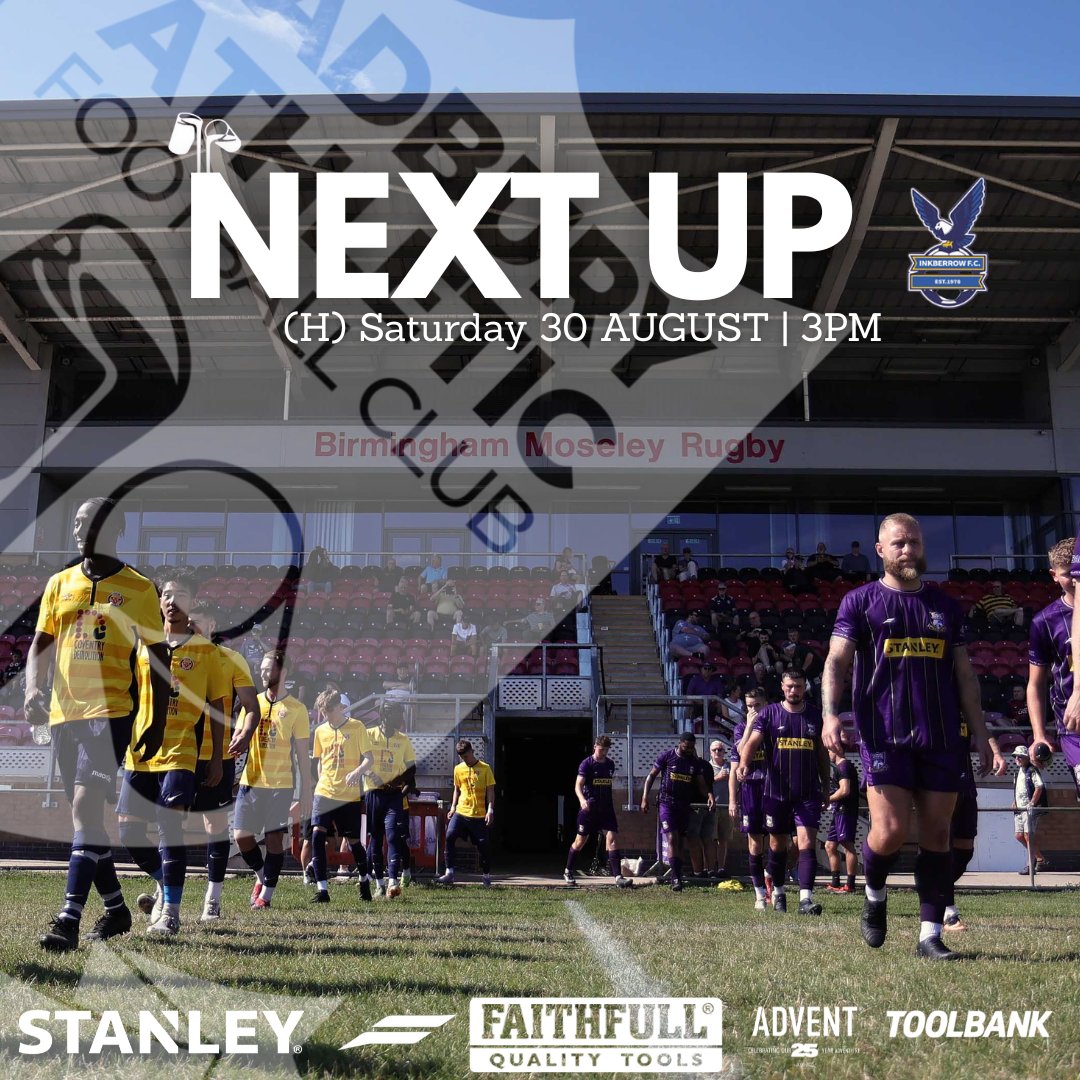 Cadbury Athletic FC (@cadburyathfc) on Twitter photo Next Up ๐
We welcome <a href="/InkberrowFC/">Inkberrow FC</a> to <a href="/MoseleyRugbyFC/">B'ham Moseley Rugby</a> this Saturday.
๐ 3PM KO
๐ป๐ฅง๐ซ๐งพ Bar, refreshments, programmes and merch available
๐๏ธ ยฃ5 adults, ยฃ3 Con, U16s Free
Come down and cheer on the Chocolate Men ๐ซ๐ฃโช Next Up ๐
We welcome <a href="/InkberrowFC/">Inkberrow FC</a> to <a href="/MoseleyRugbyFC/">B'ham Moseley Rugby</a> this Saturday.
๐ 3PM KO
๐ป๐ฅง๐ซ๐งพ Bar, refreshments, programmes and merch available
๐๏ธ ยฃ5 adults, ยฃ3 Con, U16s Free
Come down and cheer on the Chocolate Men ๐ซ๐ฃโช