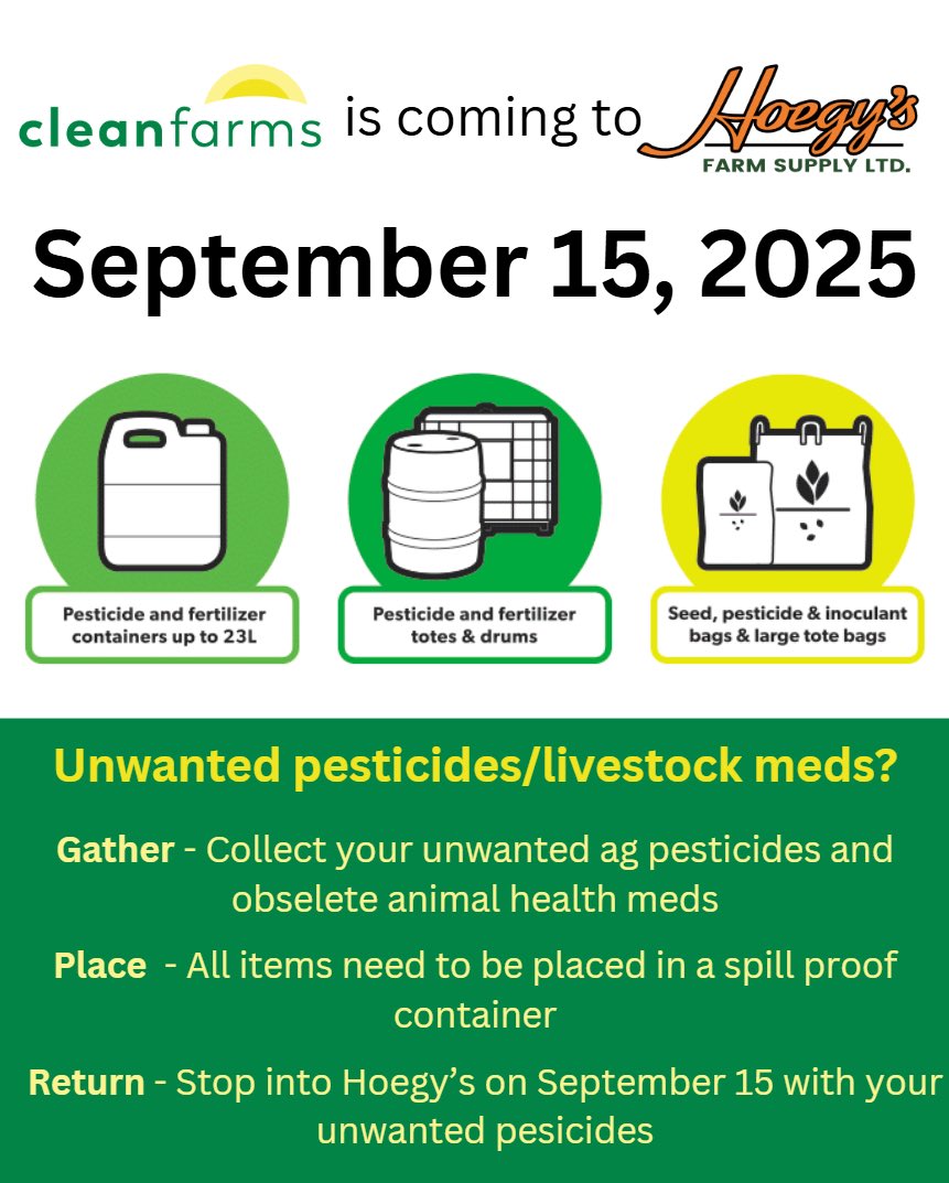 Save the Date! Cleanfarms is coming to Hoegy’s on September 15,2025