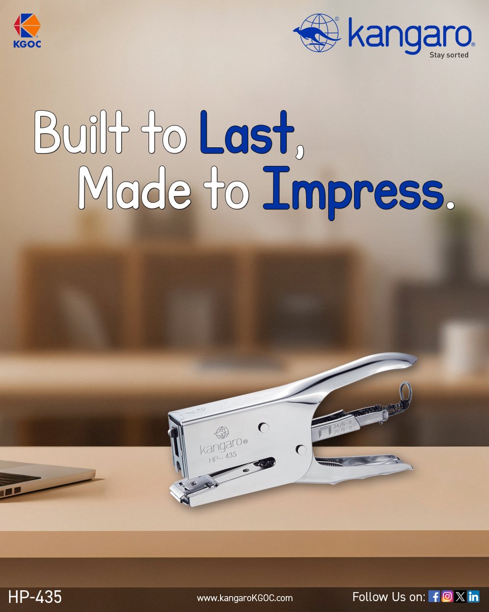 KangaroKGOC_Int's tweet image. ✨ Built to Last. Made to Impress. ✨
Meet the Kangaro HP-435 – crafted for durability and style that stands out in every hand. 🔗✂️

#Kangaro #StaySorted #Stapler #StationeryLovers #OfficeEssentials #BuiltToLast #MadeToImpress #KGOC #WorkSmart #DeskGoals
