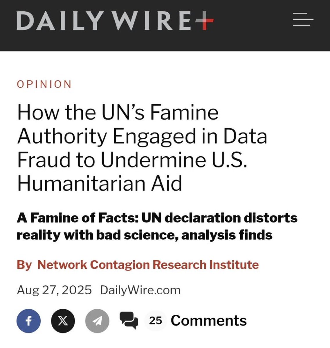 BREAKING: A new report found the IPC manipulated data to declare a “famine” in Gaza:

▪️Used 6 data points, ignored 15k+ kids showing 13.5% malnutrition
▪️Kept worst survey over better one
▪️Excluded Rafah where U.S. aid improved outcomes
▪️Dismissed GHF aid

Another UN hoax.