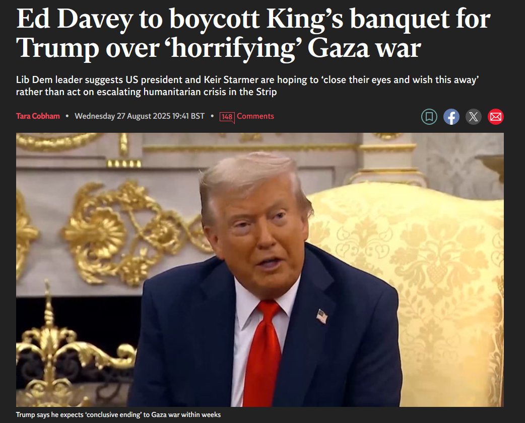 To be perfectly honest here, I dont think the U.K. gives a TOSS whether Ed Davey <a href="/EdwardJDavey/">Ed Davey</a>  does or he doesnt, attend <a href="/realDonaldTrump/">Donald J. Trump</a> Banquet. He's a Loser.