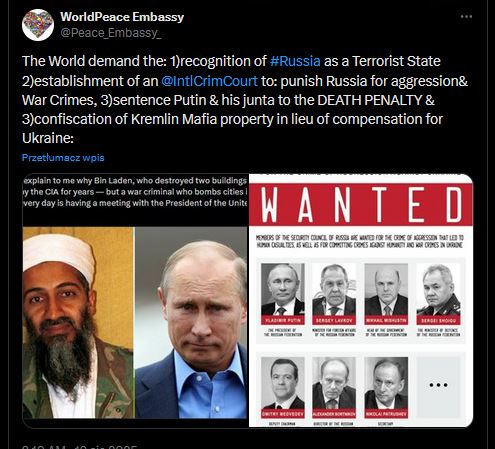 <a href="/ZelenskyyUa/">Volodymyr Zelenskyy / Володимир Зеленський</a> We call on the Nations of the World to declare Russia a TERRORIST STATE! With TERRORISTS SHOULD NOT BE TALKED TO – TERRORISTS MUST BE ELIMINATED! Just as the US eliminated ISIS&amp; B. Laden! Anyone trading or talking with  terrorists should be considered accomplices of terrorists!