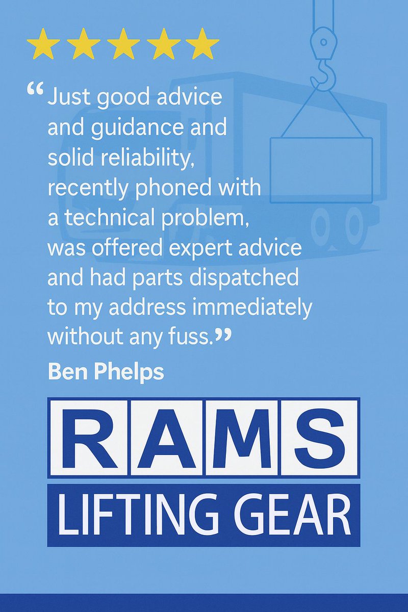 This is what makes RAMS different to other providers 💪

We are London's largest Independent Lifting Equipment Company. 

hashtag#CustomerFeedback hashtag#LiftingGear hashtag#SafetyFirst hashtag#RAMS