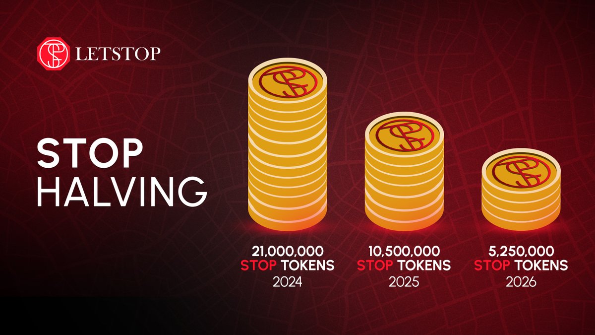 🚦 The STOP Halving Event is in just 4 days!

Similar to Bitcoin, the STOP token employs a halving mechanism.
But here’s the twist → instead of every 4 years, the STOP halving happens every single year.

This means:
- STOP becomes more valuable.
- Earnings become more valuable.