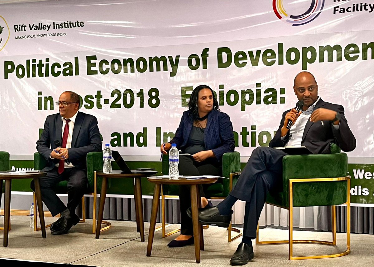 RVInews's tweet photo. Happening now: RVI forum on ‘The Political Economy of Development in Post-2018 Ethiopia.’

Speakers explore ideology, shifts in economic policy and the links between underdevelopment, political stability and democratisation. https://t.co/kZbXC3eR1n