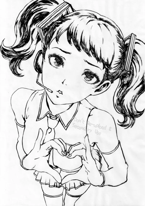 𝔽𝕒𝕟𝕒𝕣𝕥 𝕠𝕗 Project SEKAI × P5R collaboration Kawakami Sadayo × Hatsune Miku Without or Only brushpen ver.