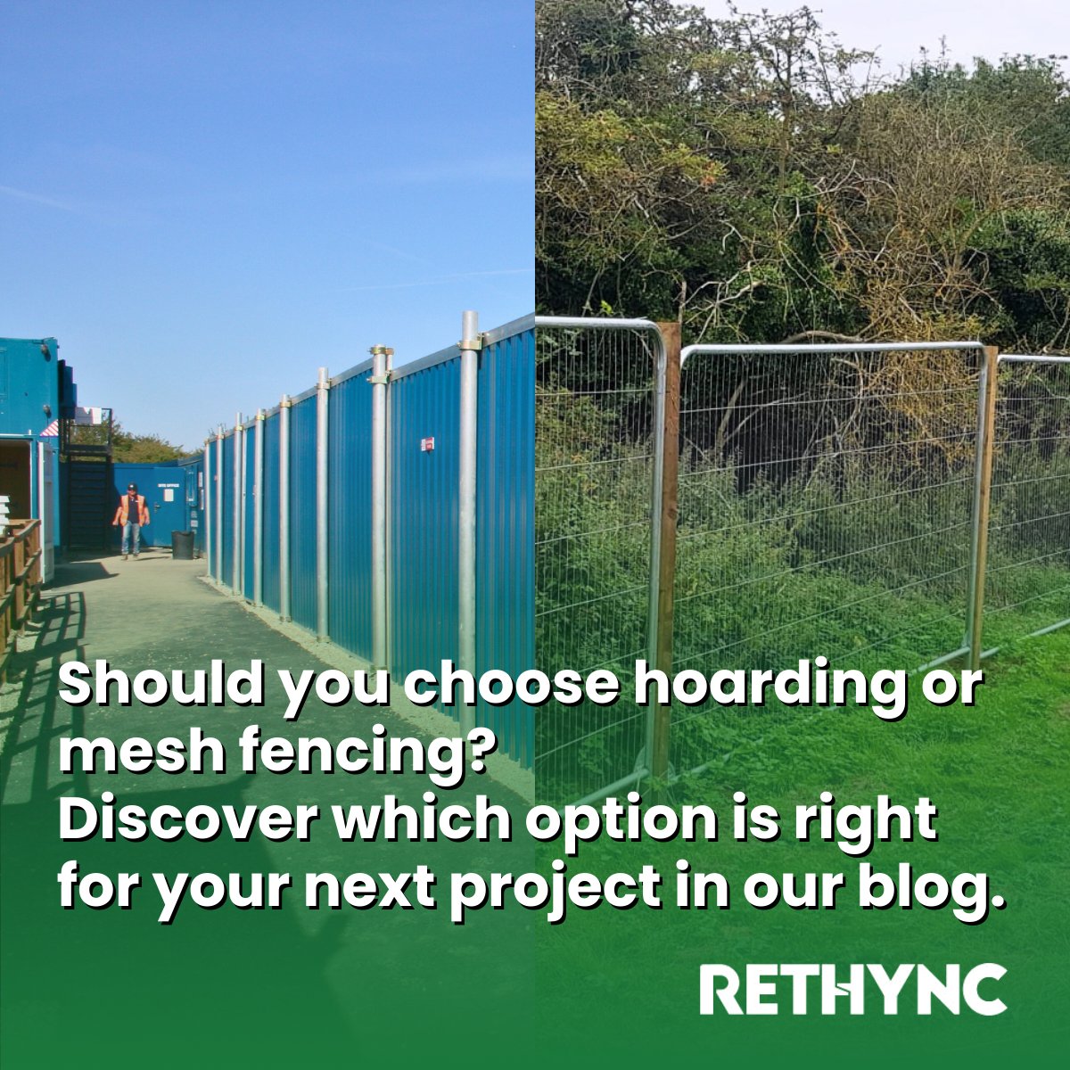 RethyncLtd's tweet image. Hoarding or mesh fencing — which is right for your site? Our latest blog explores the pros and cons so you can make the best choice.

📖 Read more: rethync.co.uk/hoarding-vs-me…

#SteelHoarding  #MeshFencing  #Rethync