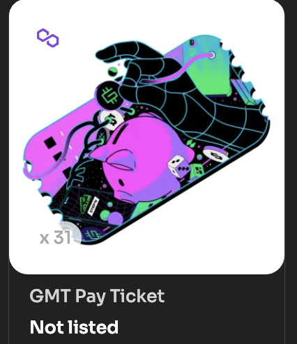 #GMTPay ラッフルチケット 🎟️31枚目ゲット
キャンペーン終了は 8月29日 17:00

👇イベントの詳細情報はこちら
matometax.com/gmt-pay-raffle…

#STEPN #STEPNGO #FSL