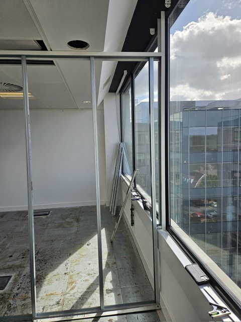 Installation of extra meeting room starting to take shape on site this morning #fitout #refurbishment #workspace #offices