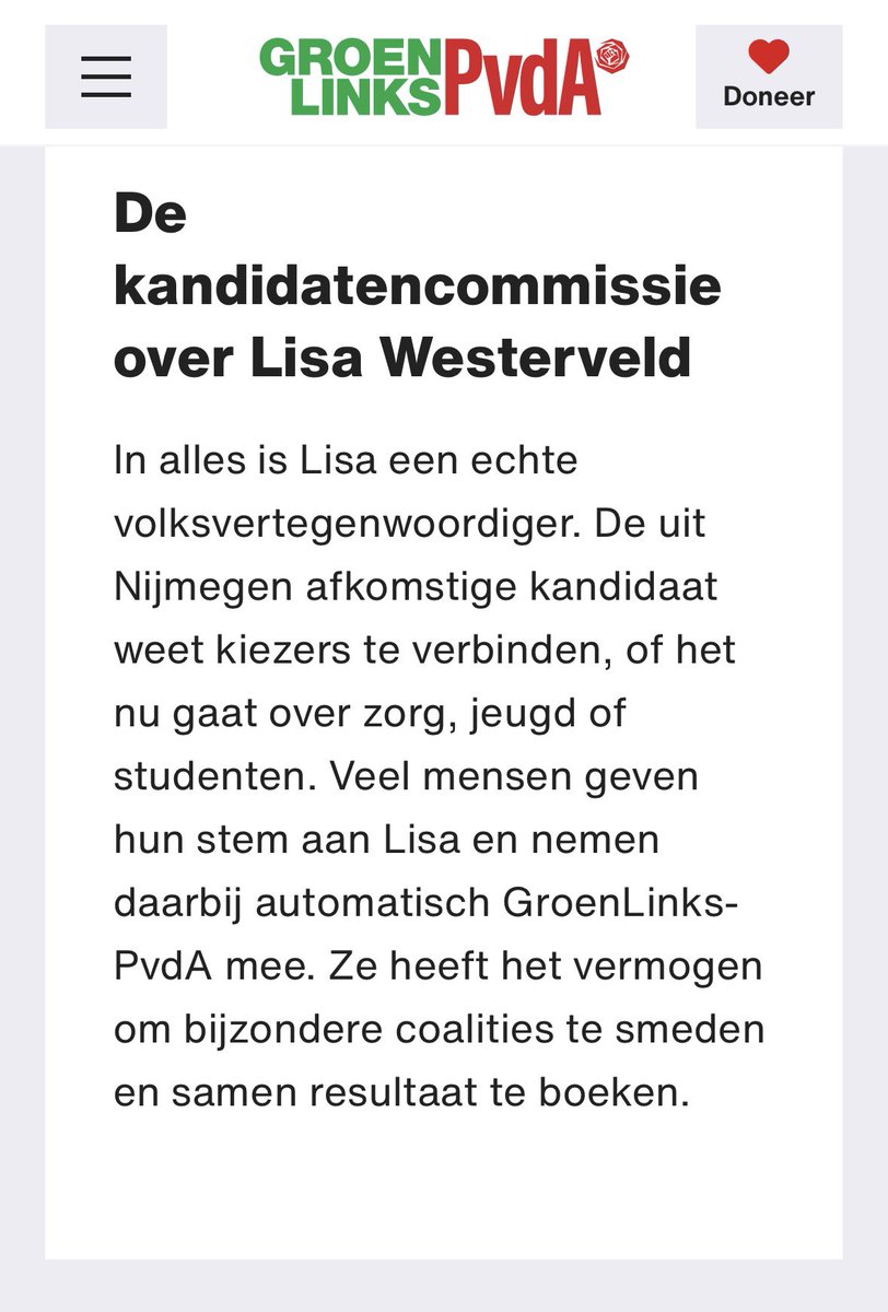 Lid van GroenLinks-PvdA? Dan mag je stemmen over de kandidatenlijst.

Ik voel de urgentie om me te blijven inzetten voor betere jeugdzorg en GGZ, toegankelijkheid, dakloze mensen, lhbtqia+ personen en álle anderen die in verdrukking komen.

Eens? Hou me dan in in de top 5! 🙏🏼