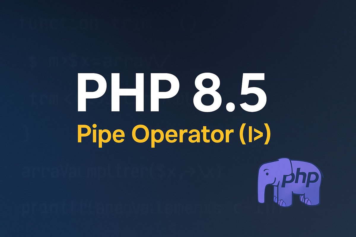 codeforest's tweet image. Pipe Operator in PHP 8.5 is giving developers a  cleaner and more powerful way to chain function calls. Instead of  writing deeply nested functions, you can  now pass values through a pipeline.
codeforest.net/pipe-operator-…