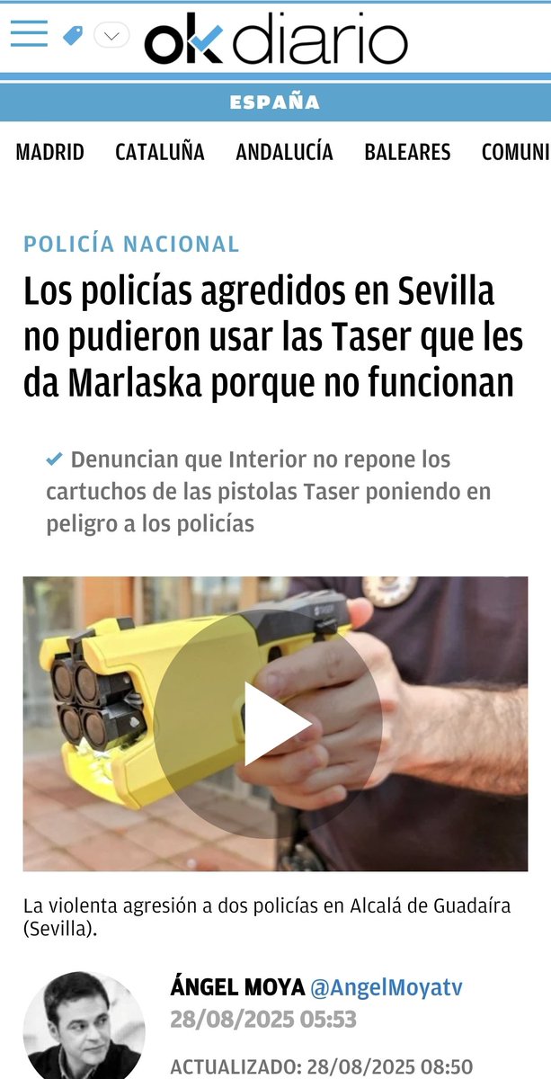 🛑PREOCUPANTE🛑

Intolerable situación la que denuncia <a href="/AngelMoyatv/">Ángel Moya 🇪🇸🛵</a> en <a href="/okdiario/">okdiario.com</a> 

⚔️🇦 🇪 🇬 🇨 🇪🇸