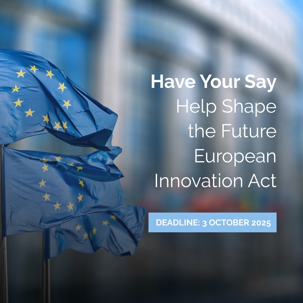 📢 Help shape the European Innovation Act!
The EU invites feedback from innovators, researchers &amp; stakeholders to boost startup growth &amp; R&amp;I impact.
🗓️ Deadline: 3 Oct
🔗bit.ly/45PqZVT
#Innovation #EUInnovationAct #StartupEurope