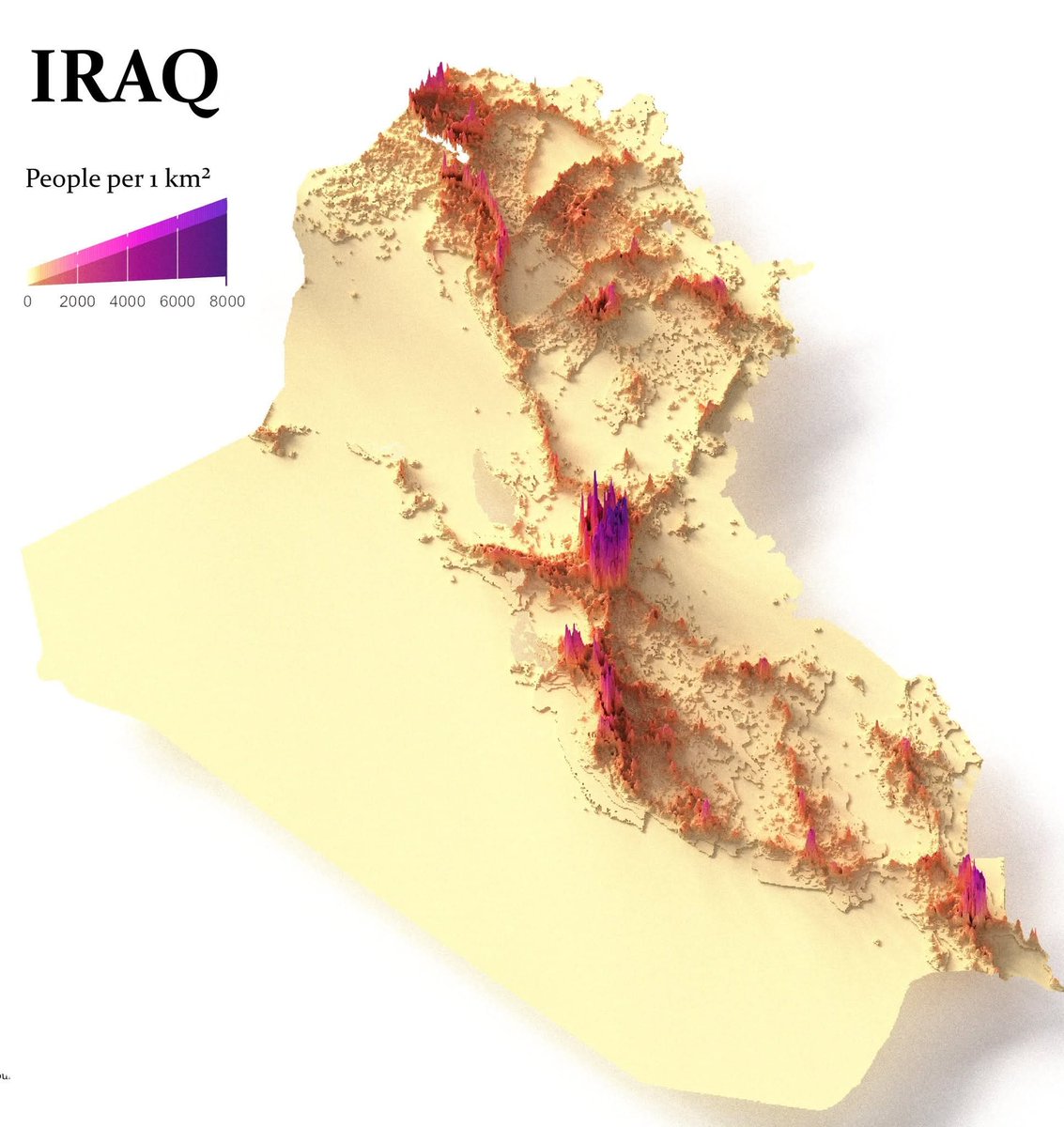 الكثافة السكانية في العراق