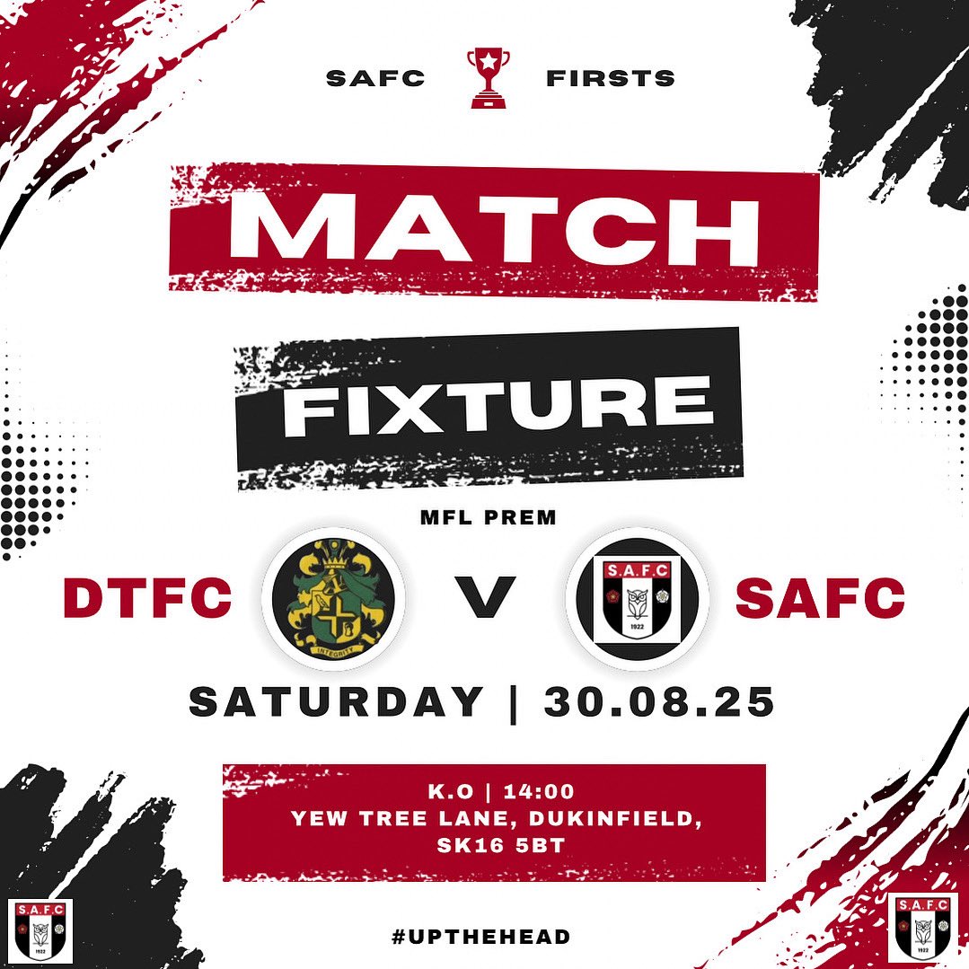 ‼️ NEXT UP ‼️ 

The firsts are at away vs Dukinfield Town Firsts - KO 14:00pm

Get down and support the boys if you can! 💪🏼

#upthehead 
🇾🇪🔴⚫️