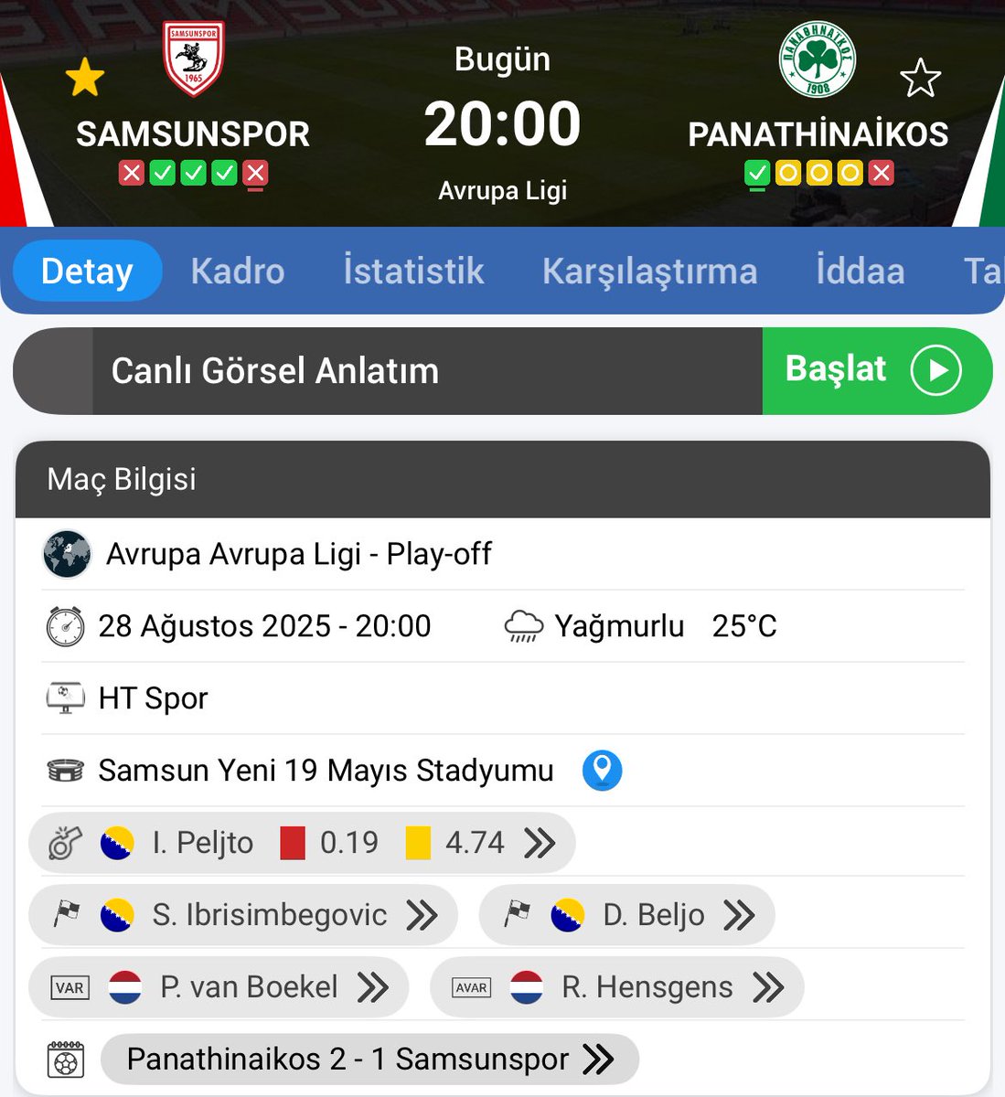 Maç hakkında bir kehanette bulun ✍️

#Samsunspor #Panathinaikos #EuropaLeague #UEFA