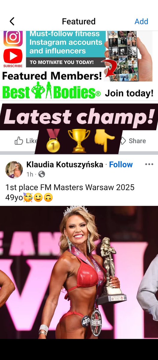 BBSuppsPlus's tweet image. 4 Fit Model👙Champions🏆are now pinned in the Fit Model Group&apos;s Featured section!! Who&apos;s NEXT?
facebook.com/groups/fitmodel 
#fitmodel #gymgirl #FitnessJourney #bodybuilding