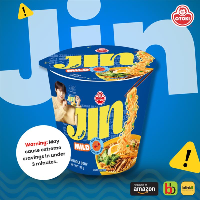 Instant noodles, instant mood-lift. Jin Cup = happiness to go! 😋🍜
.
Available on Amazon, Blinkit and Big Basket
Checkout Our Store - amazon.in/stores/node/18…

#Jinramen #otoki #BTS