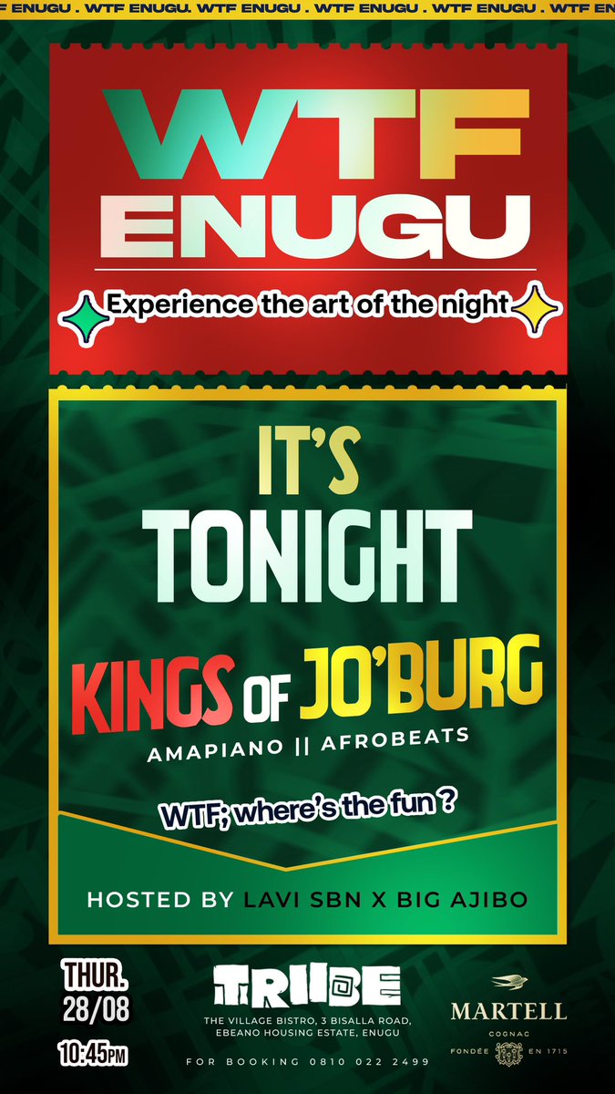 wtfenugu's tweet photo. Enugu itβs going down tonight! Go crazy or Go home!!! #wtfenugu is active! @tolanibaj is active!! π₯π₯ #kingsofjoburg π https://t.co/Sp1x3l8WVx