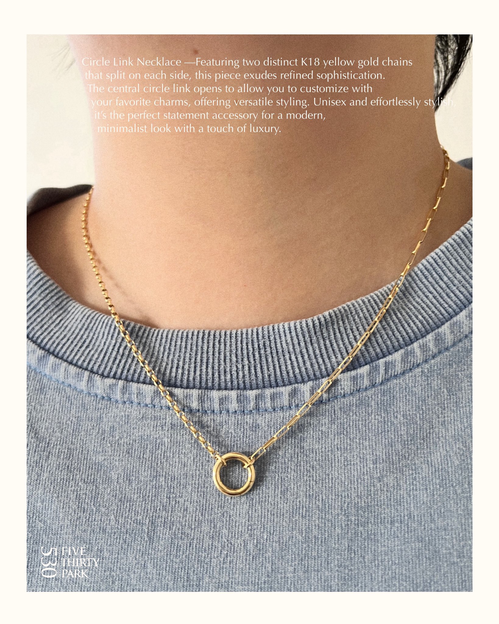 530park five thirty park 18kネックレス Crystal Medallion Necklace