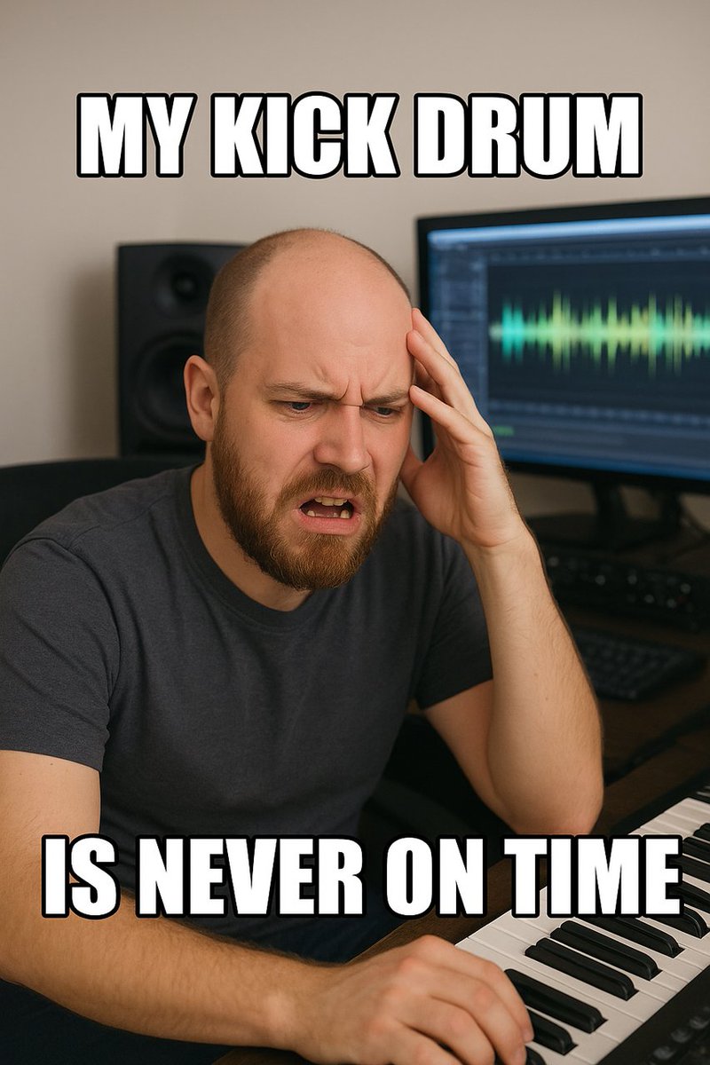 singify_music's tweet photo. 🥁 When your beat drops... but not where it should  
🎚️ Producer's Eternal Struggle:  
⏱️ Metronome: exists  
🎶 Your track: chaos  

Tag friends who can’t stay on beat — I’ll wait 😂  
#MusicProducerProblems #BeatMaking
 #ProducerLife #MusicMeme
 #Singify #SoundDesign #TrackBuilding #MixingMagic #CreativeProcess #StudioVibes