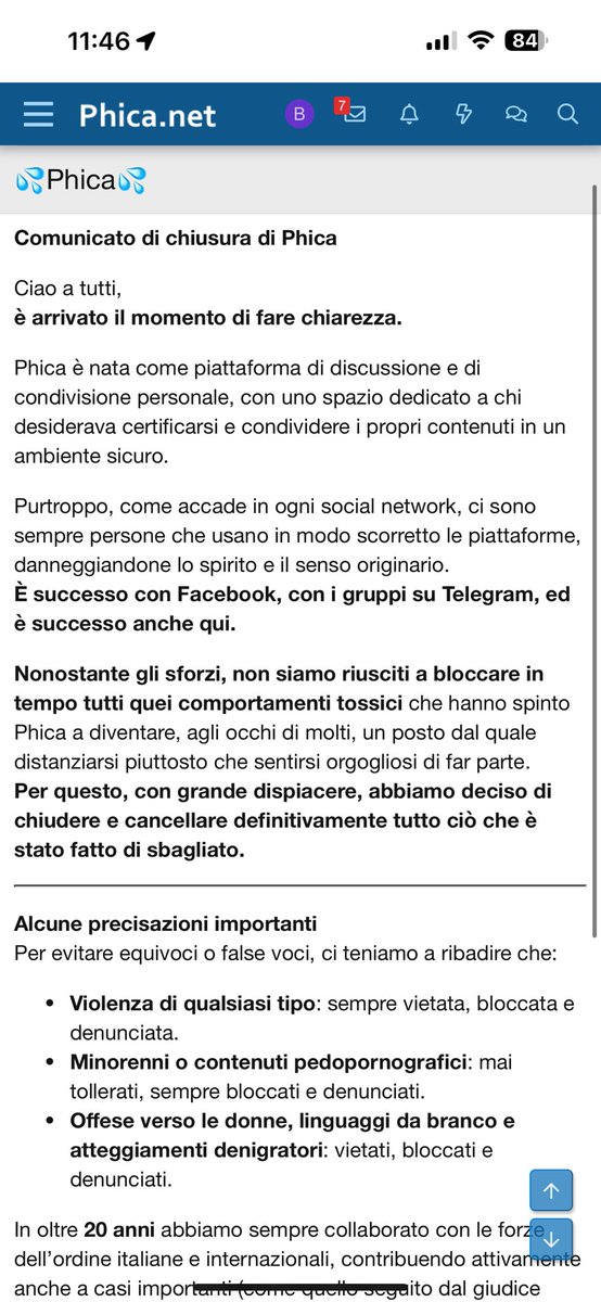 HANNO CHIUSO IL SITO