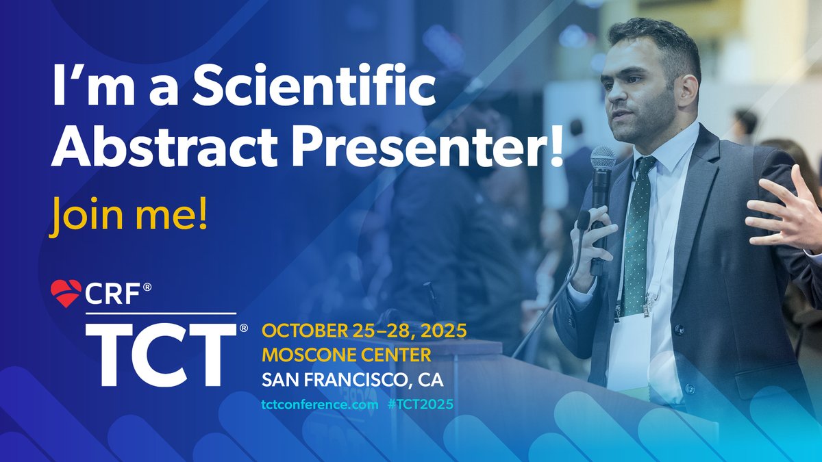 I am excited for the opportunity to share our research findings at this year's conference! I look forward to meeting you all at #TCT2025! <a href="/crfheart/">Cardiovascular Research Foundation</a>  <a href="/TCTConference/">TCT Conference</a> <a href="/_WayneBatchelor/">Wayne Batchelor, MD</a> <a href="/docHJ/">Hani Jneid MD</a> <a href="/rthakker92/">Ravi Thakker, MD</a>