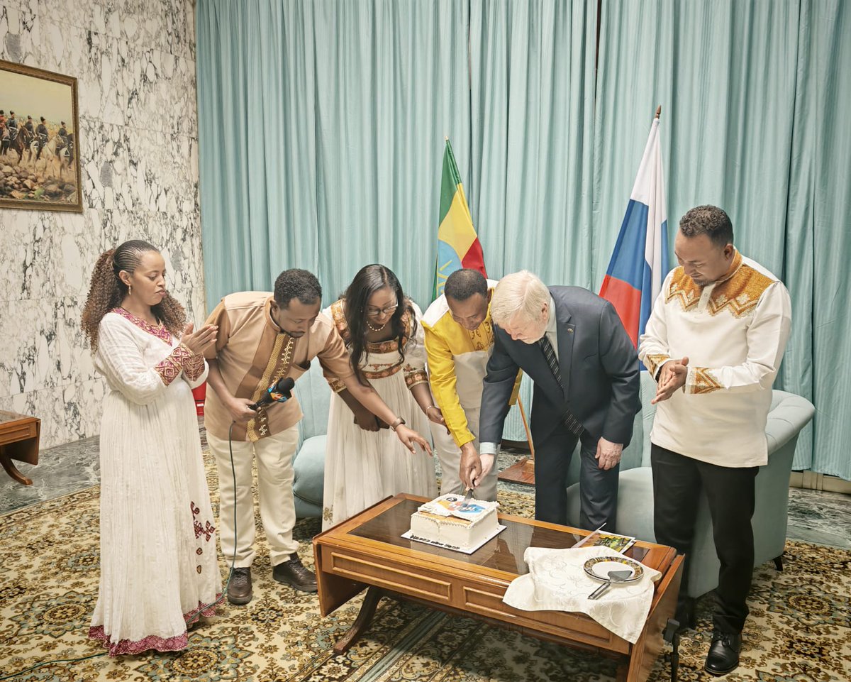 🇷🇺🇪🇹On August 28, 2025 Russian Ambassador to Ethiopia Evgeny Terekhin took part in the Ethiopian New Year welcoming ceremony together with the Ahadu TV multimedia news organization.

🎙️The congratulatory message is scheduled to be aired soon.  ☝️Follow our social networks.