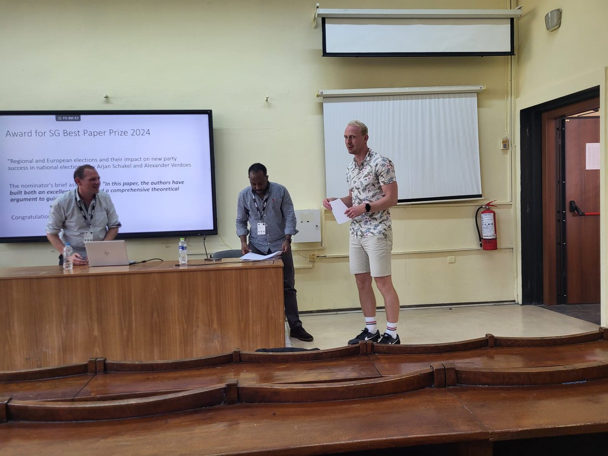 Exciting News from ECPR SGFR! 

We are thrilled to announce that the F&amp;R Best Paper Prize for the #ECPR 24 Conference has been awarded to <a href="/AHSchakel/">Arjan H. Schakel</a> and Alexander Verdoes for their paper The Multilevel Electoral System and the Success of New Political Parties.

Congratulations!🎉