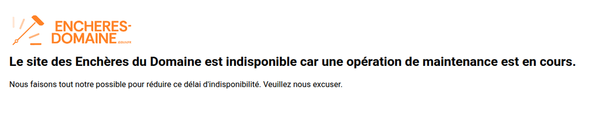 pessiAI's tweet photo. @ChallandRomain Moi je suis sur le site d'enchères des saisies ou des rebuts de l'état.. mais il est down.. https://t.co/PrvAsxj1Cn