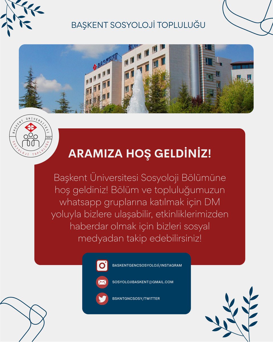 🎉 Yeni öğretim yılında Başkent Üniversitesi Sosyoloji Bölümü ailesine katılan tüm arkadaşlarımıza kocaman hoş geldiniz! 🥳 Hep birlikte düşünecek, tartışacak ve üreteceğiz. 👩‍🎓👨‍🎓 #Sosyoloji #BaşkentÜniversitesi #yks2025