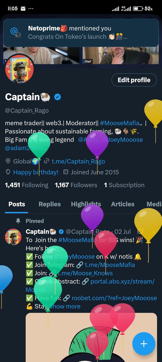 Captain_Rago's tweet image. 🎉🥳 It&apos;s my birthday, and I&apos;m so grateful for @JoeyMooose! You&apos;ve made this year an epic ride with your energy and giveaways. 🚀 Waiting for that lucky win is tough, but the journey&apos;s worth it with you, @old, @crypto_queen_x! 🦌🙌 #MooseArmy #CryptoFam #FARTZ #GratefulHeart…