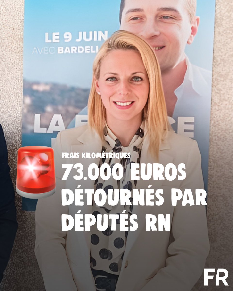 🚨 RN, la fraude permanente 

⛽ 73.000 € réclamés à l’État pour des trajets… équivalents à 3 fois le tour de la Terre 
📅 En seulement 3 semaines de campagne.
9 candidats RN en Nouvelle Aquitaine sont épinglés pour des frais kilométriques délirants lors des législatives 2024.