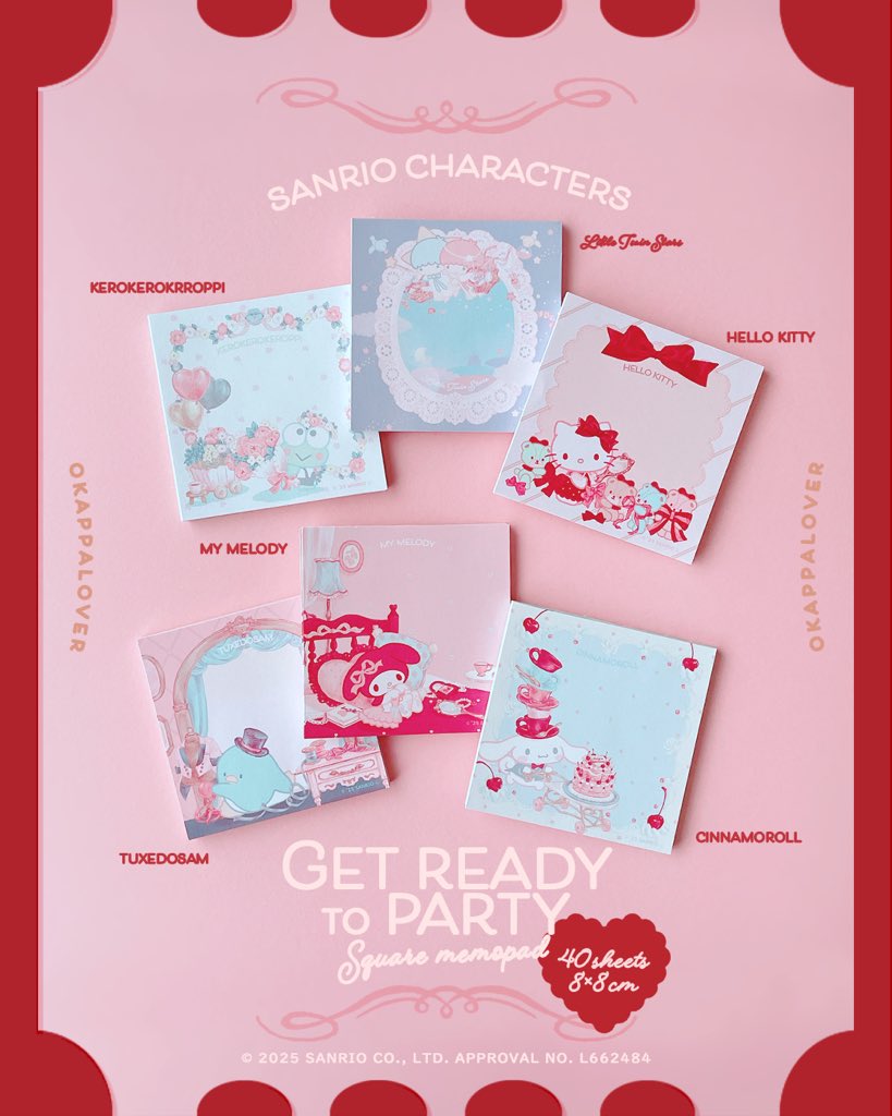 【完売品】okappalover サンリオ　メモ オカッパラバー メモ帳 サンリオ 伊勢丹 6種類 okappalover