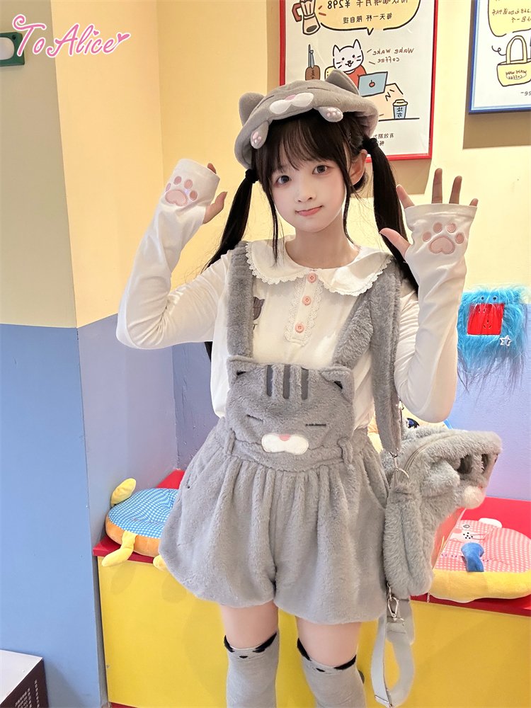 ♥ ToAlice ねこちゃんもこもこサロペット ♥ ♥ ToAlice ねこちゃんもこもこサロペット ♥