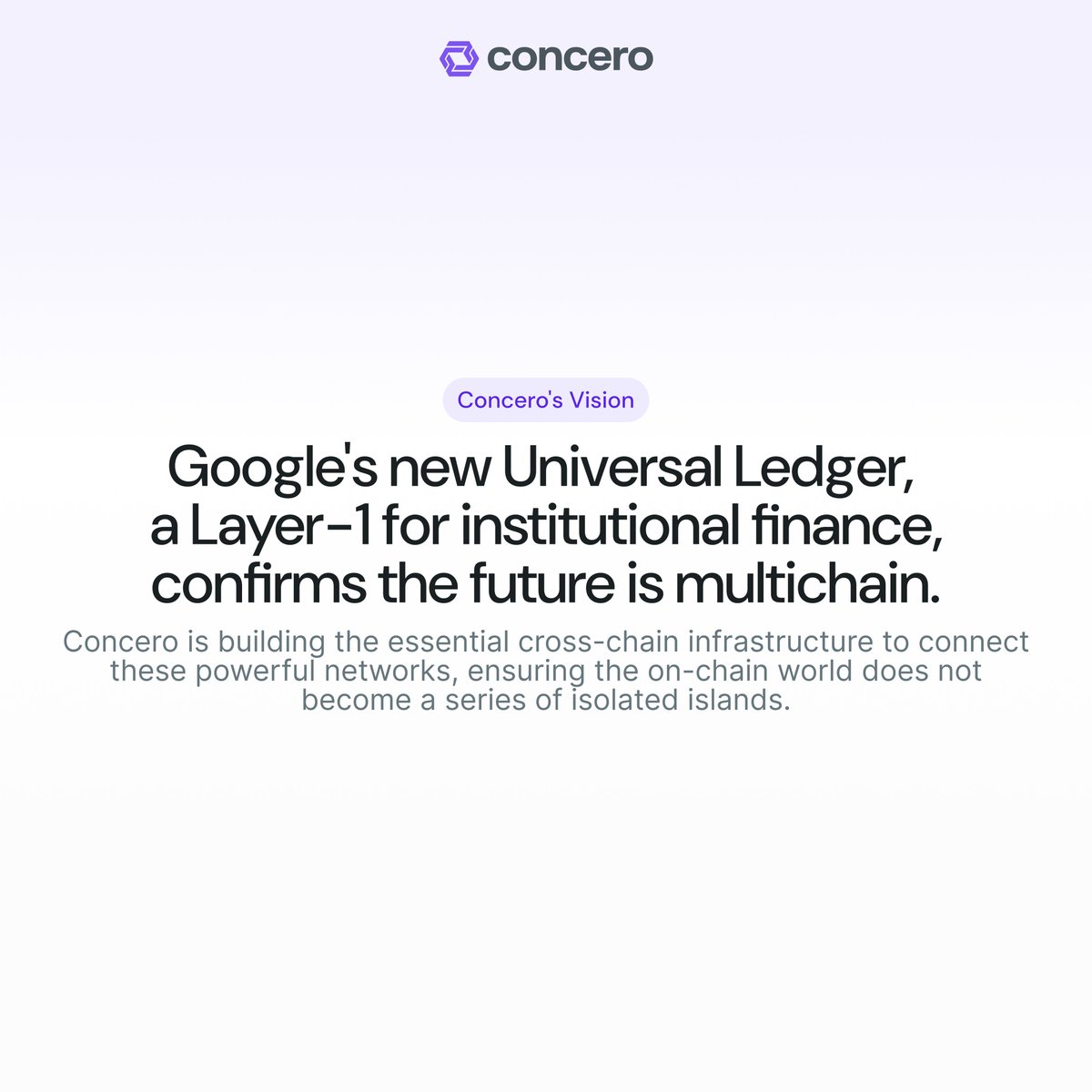 concero_io's tweet photo. @Google has informed the launch of Google Cloud Universal Ledger. They confirm its focus on institutional finance with starting a pilot in asset tokenisation with @CMEGroup. This signals a clear trend towards a future of specialised, multichain networks.

The challenge with new enterprise and DeFi chains is preventing their isolation from each other. Concero’s cross-chain infrastructure is built to provide the critical link that connects these networks, allowing data and assets to move freely between them.

As the multichain world grows, this interoperability becomes absolutely essential.

https://t.co/CAFFlm08Bg