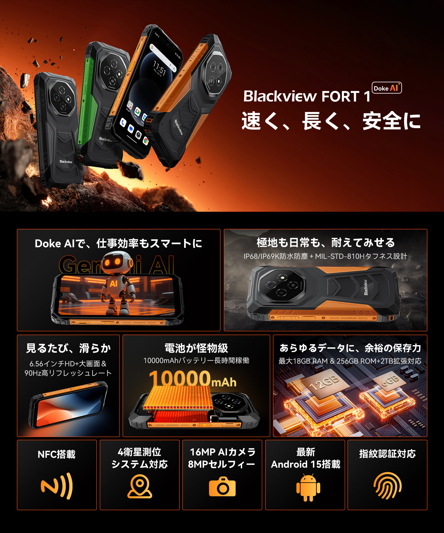 Android14 12GB＋64GB 6000mAh長時間バッテリー　黒 楽天市場】【1年保証】【公式】HEMAJUN(ヘマジュン)電動リール用
