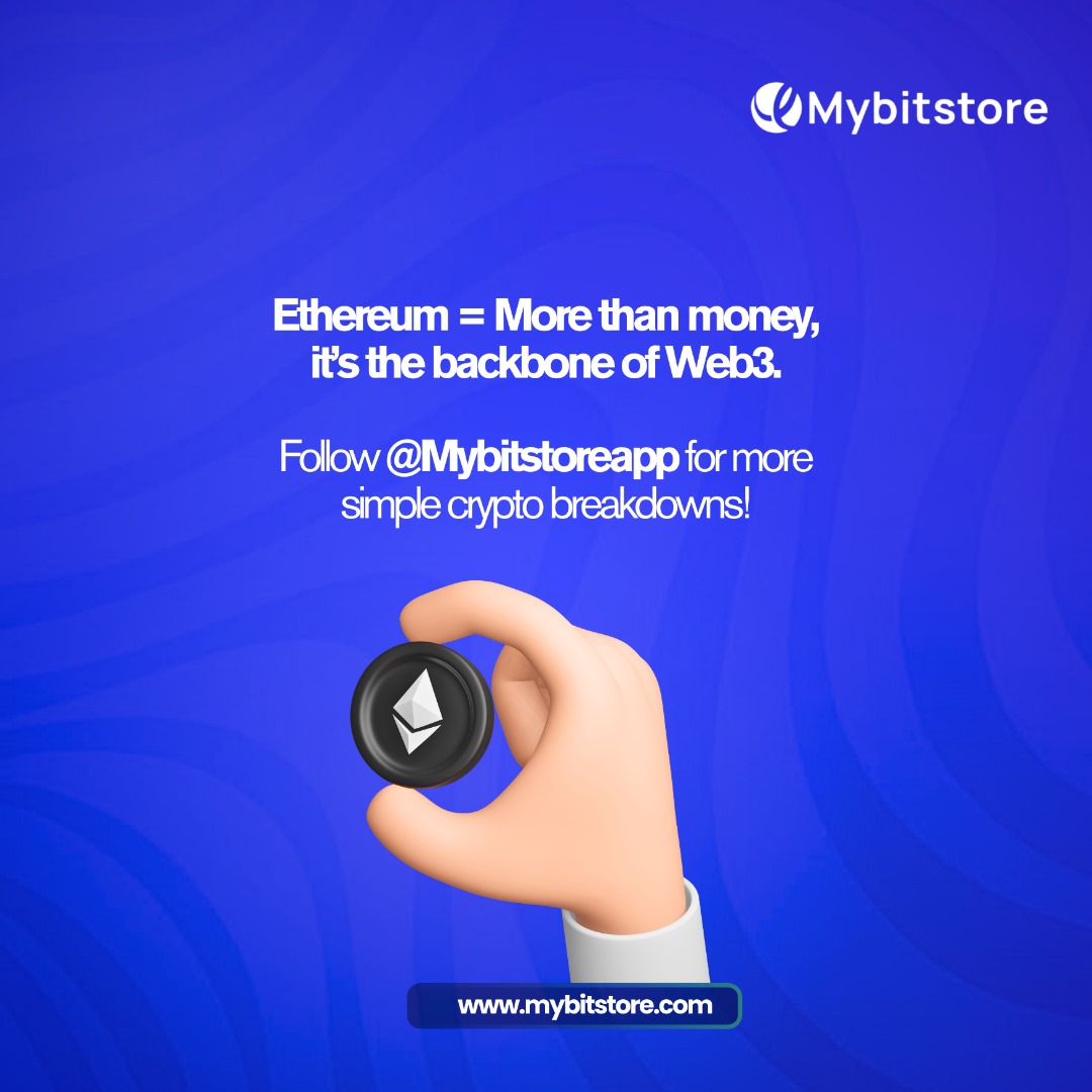 mybitstore's tweet image. Ethereum isn’t just digital money. It’s the backbone of NFTs, decentralised apps &amp;amp; the metaverse. Choose which coin works for you on Mybitstore... #mybitstore #EthereumNetwork #CryptoTrading #p2ptrading #blockchain