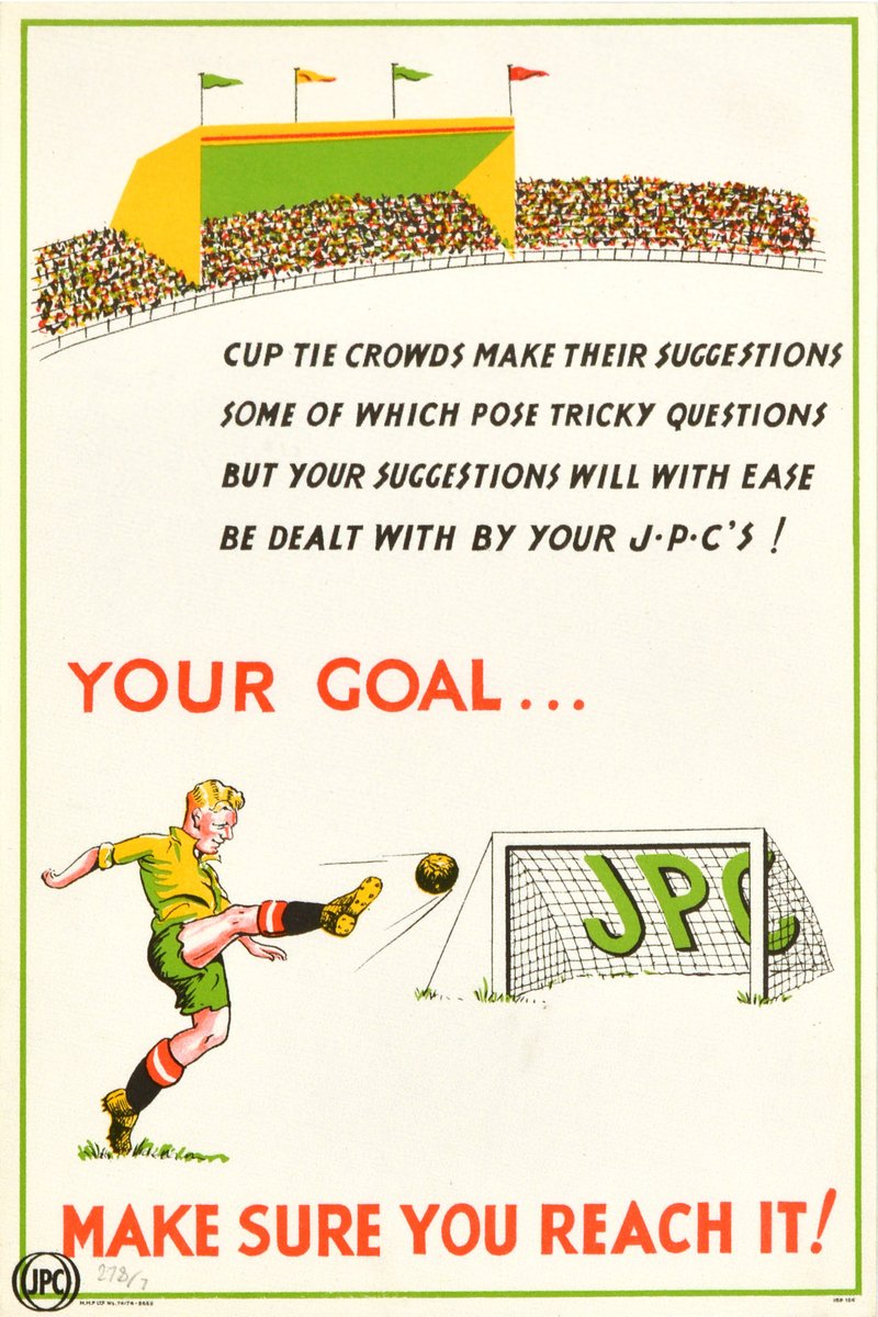 Original #vintage #poster of the day - Your goal ... make sure you reach it! (1950s) JPC Joint Production Committee → antikbar.co.uk/products/pp258… 

#Teamwork #Motivation #Management #Workplace #Efficiency #Production #Quality #Technology #Industry #Football #Design #MondayMotivation