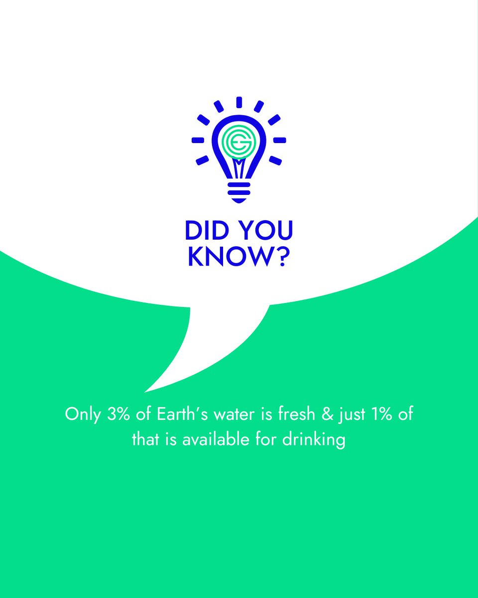 As we observe World Water Week, themed “Water for Climate Action”, here’s a powerful reminder🌍

Only 1% of our planet’s water is both fresh and accessible for human use🤨

That tiny number holds billions of lives and underscores why managing water sustainably is so essential.