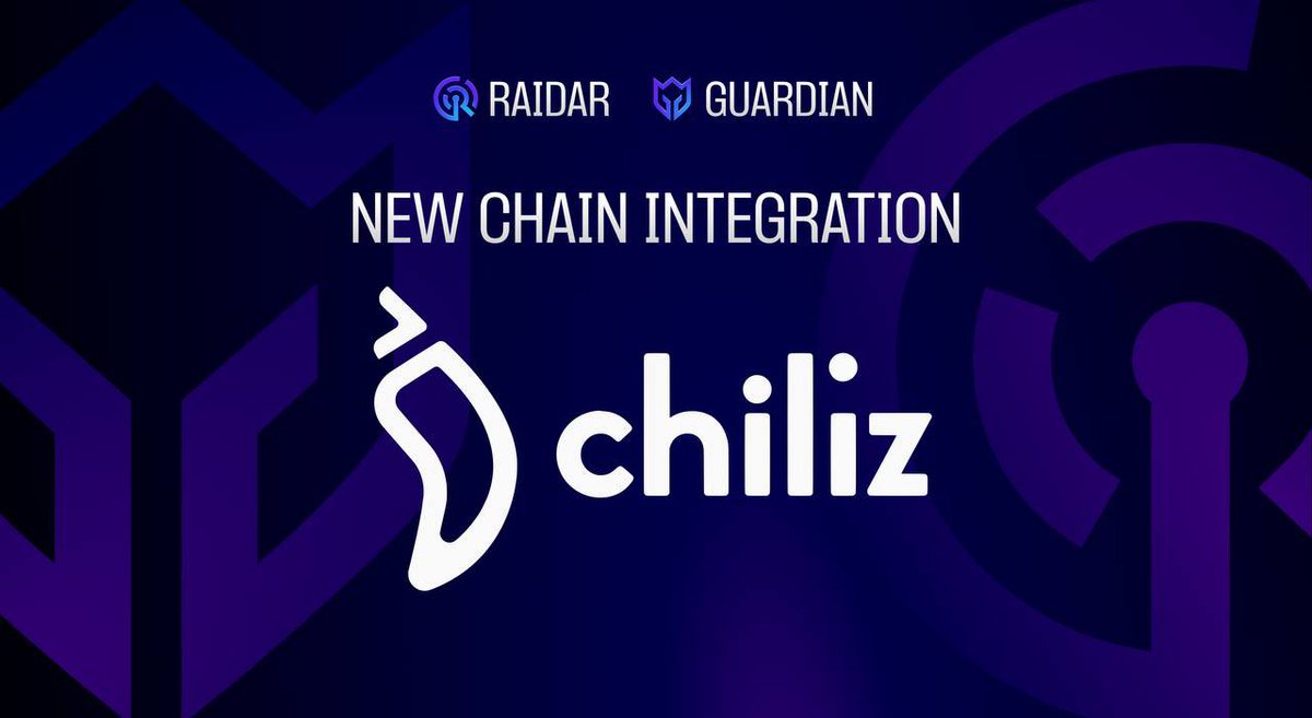 TokenScanApp's tweet image. 🚨 We&apos;re officially live on @Chiliz Chain, the home of Web3 sports and entertainment! ⚽️🏆

With Guardian and Raidar, projects on Chiliz L2 can now:
✅ Reward community activity
✅ Stay secure with Guardian advanced protection tools and AI features
✅ Get real-time buy alerts of…