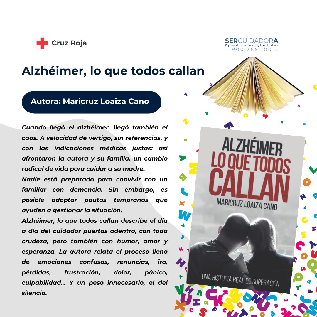 Os recomendamos un libro de Maricruz Loaiza, abogada y especialista en mediación. Os ayudará a conocer cómo afrontar la enfermedad de Alzheimer. Podéis encontrar más libros recomendados en: bit.ly/2ZsjxxD

#NovedadesSerCuidadorA #DiaMundialDelAlzheimer #IgualandoDerechos