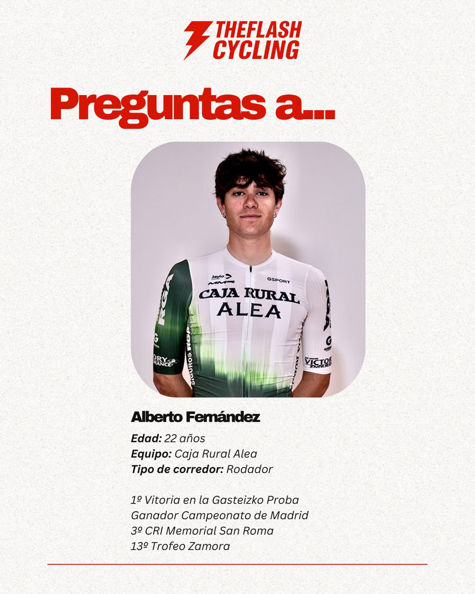 TheFlashCycling's tweet image. 🔴 PREGUNTAMOS A… Alberto Fernández 🔴
Rodador del @FilialCajaRural  🚴‍♂️💨

En 8 preguntas nos cuenta:
⚡ Cómo está siendo su evolución
⚡ Sus sensaciones en un año clave
⚡ Sus sueños de futuro

La entrevista fue antes de su caída en el Tour de l’Avenir.
💪 Mucha fuerza