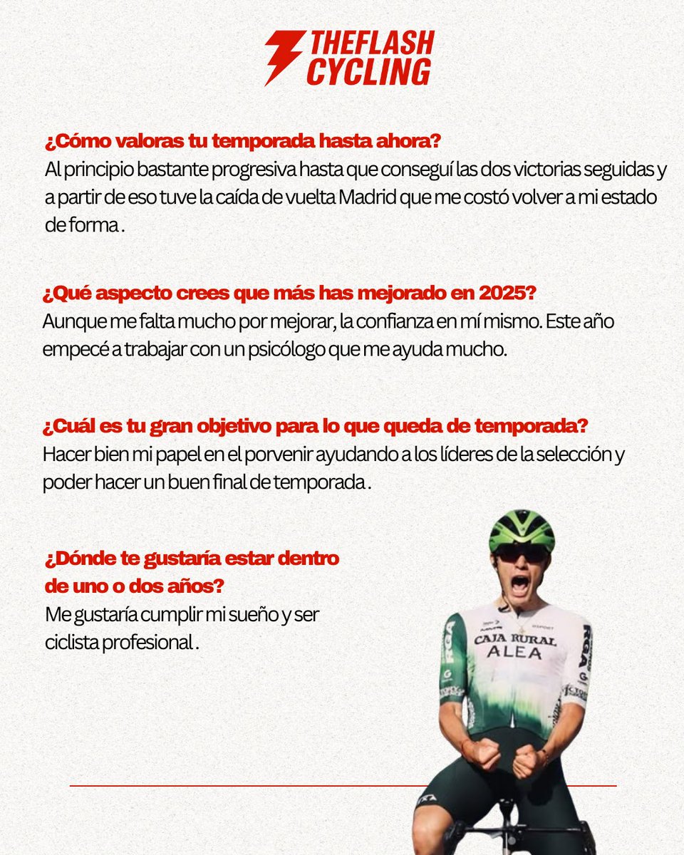 TheFlashCycling's tweet image. 🔴 PREGUNTAMOS A… Alberto Fernández 🔴
Rodador del @FilialCajaRural  🚴‍♂️💨

En 8 preguntas nos cuenta:
⚡ Cómo está siendo su evolución
⚡ Sus sensaciones en un año clave
⚡ Sus sueños de futuro

La entrevista fue antes de su caída en el Tour de l’Avenir.
💪 Mucha fuerza