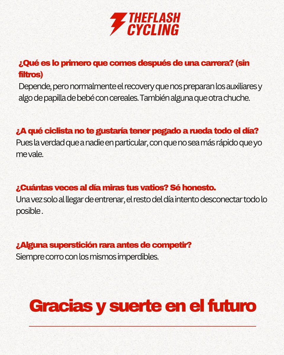 TheFlashCycling's tweet image. 🔴 PREGUNTAMOS A… Alberto Fernández 🔴
Rodador del @FilialCajaRural  🚴‍♂️💨

En 8 preguntas nos cuenta:
⚡ Cómo está siendo su evolución
⚡ Sus sensaciones en un año clave
⚡ Sus sueños de futuro

La entrevista fue antes de su caída en el Tour de l’Avenir.
💪 Mucha fuerza
