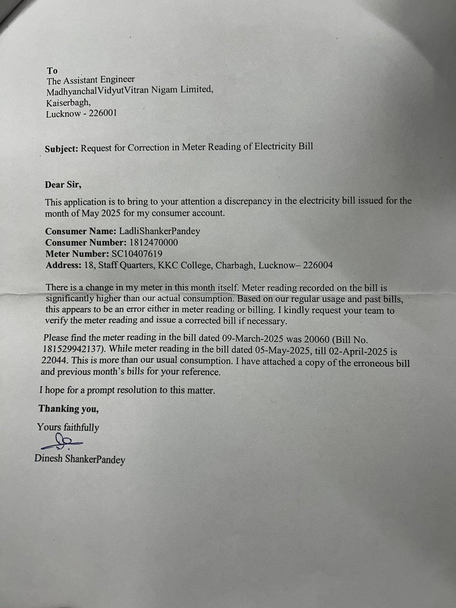 Vishwa2Deep's tweet photo. @aksharmaBharat Sir Issue not resolved even I met Nodal Electricity officer at your residence, I submitted application there too. https://t.co/Y6f8kD2hVX