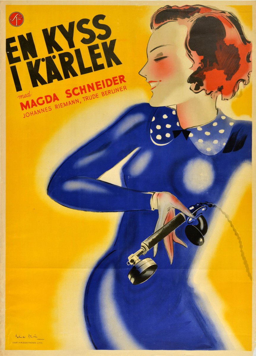 Original #vintage #poster of the day - En Kyss I Karlek med Magda Schneider Inge Becker Johannes Riemann Trude Berliner (1932) Wrong Number, Miss / Fräulein - Falsch Verbunden → antikbar.co.uk/products/pc166… 

#Romantic #Comedy #Film #Telephone #Operator #MoviePoster #TelephoneTuesday